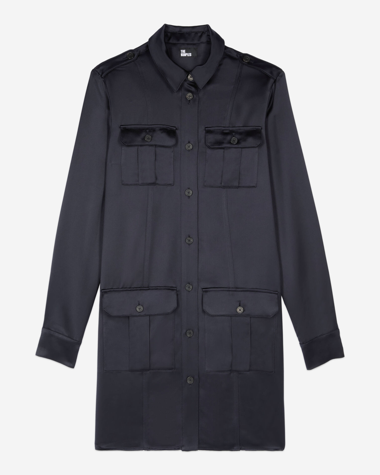 Robe saharienne courte bleu marine, NAVY, hi-res image number null