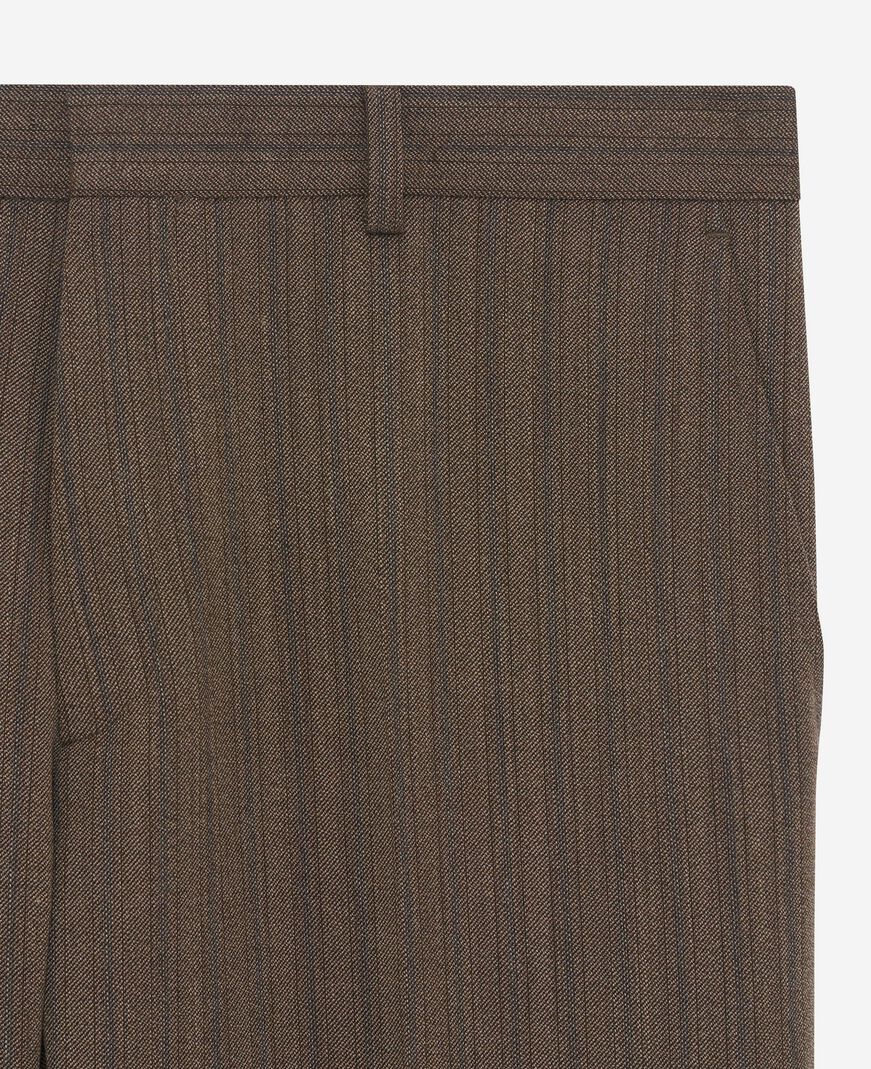 The Kooples HOMME LIGHT BROWN pantalon de costume droit à rayures marron