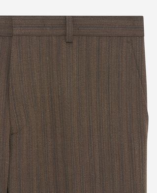 The Kooples HOMME LIGHT BROWN pantalon de costume droit à rayures marron