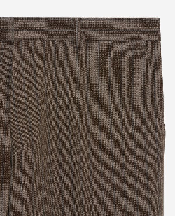 The Kooples HERREN LIGHT BROWN gerade geschnittene, braun gestreifte anzughose