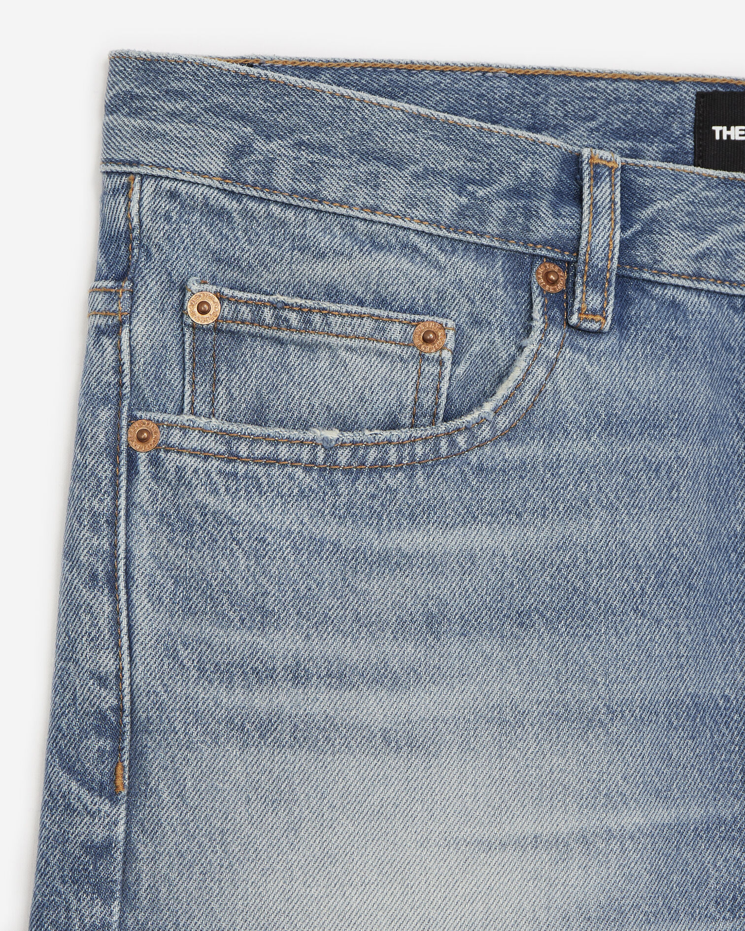 Straight-cut faded blue jeans, BLUE WASHED, hi-res image number null