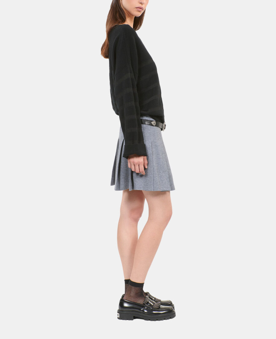The Kooples FEMME BLACK pull en laine et cachemire à rayures