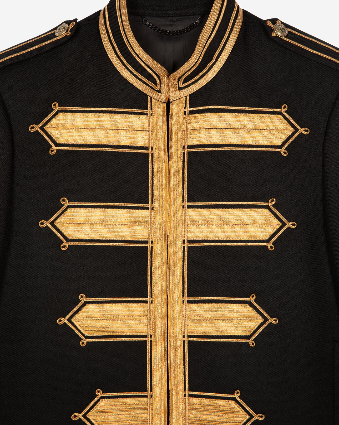 The Kooples HERREN BLACK schwarze jacke im offizierstil aus wolle
