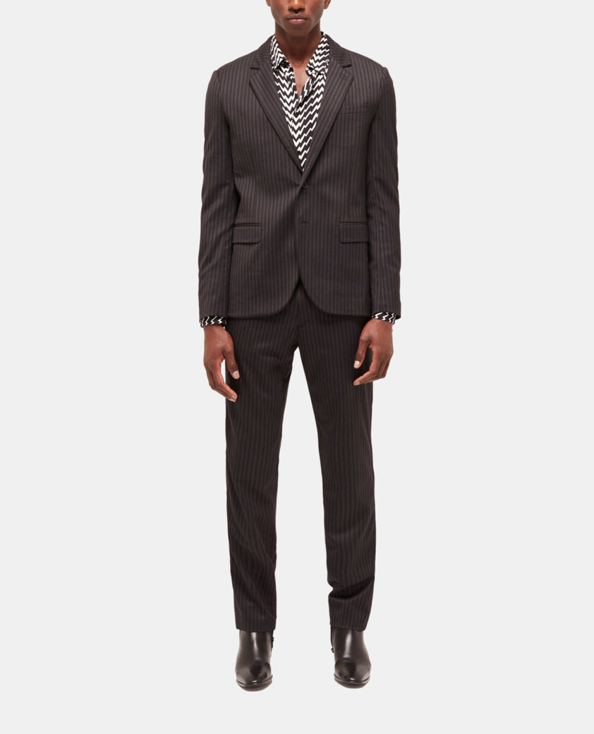 The Kooples MEN BLACK GREY striped wool suit jacket