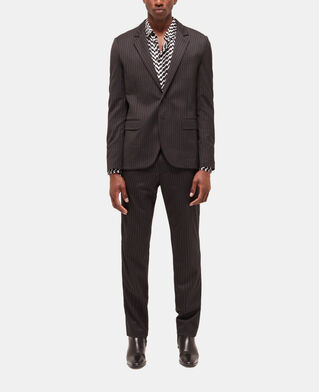 The Kooples MEN BLACK GREY striped wool suit jacket