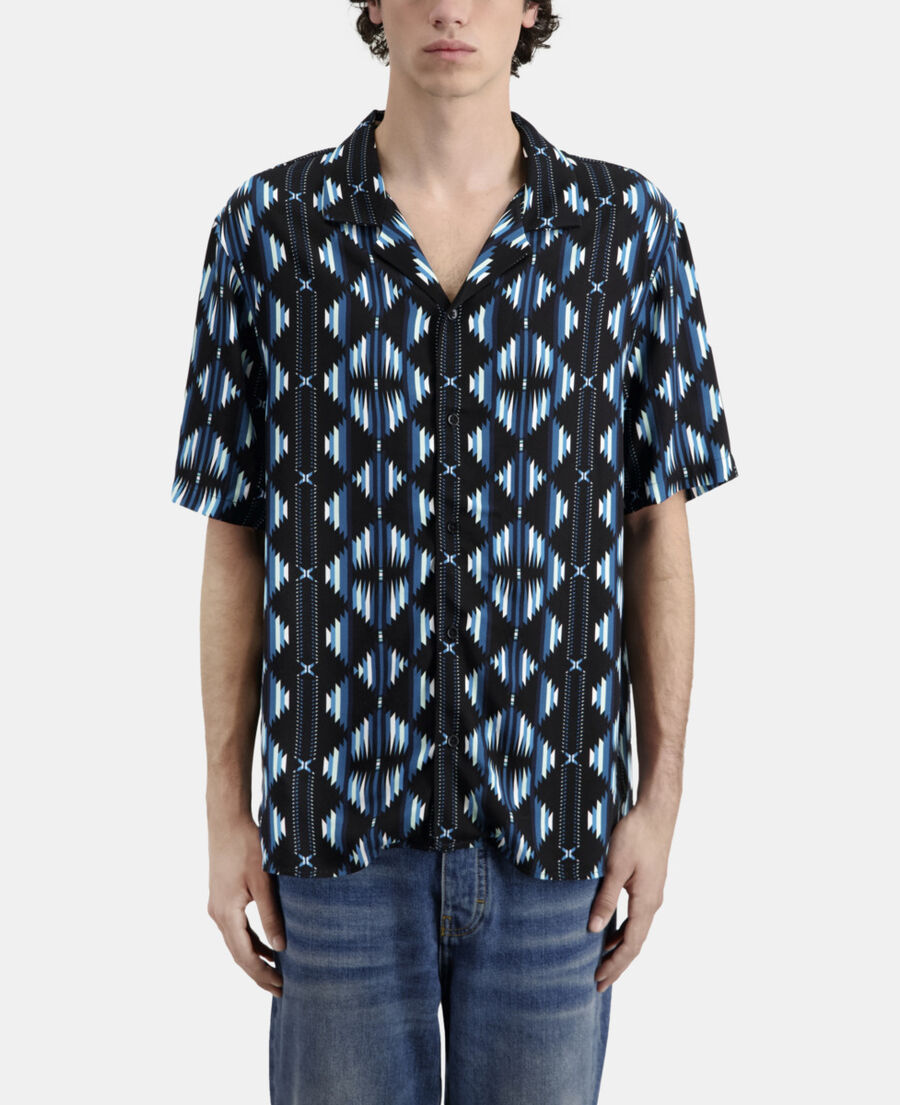 The Kooples H BLACK / GREEN printed short sleeved shirt