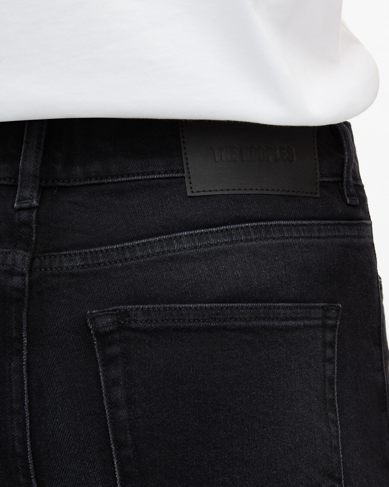 The Kooples MEN BLACK WASHED black slim jeans