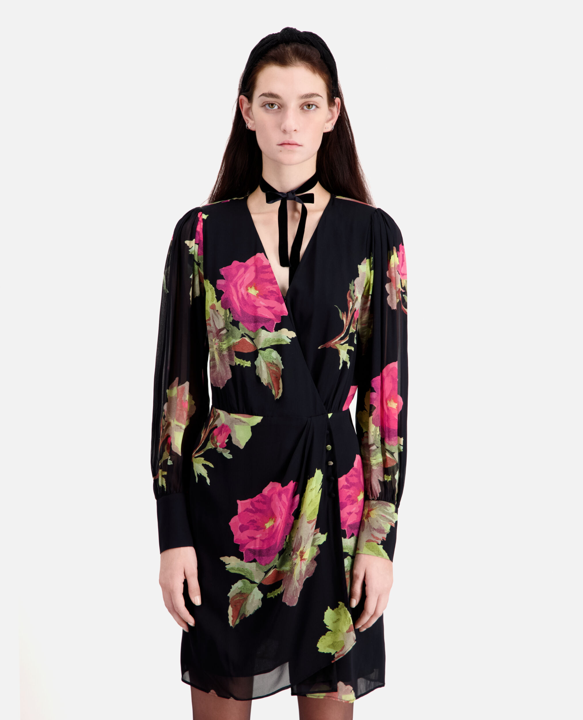 Kurzes Kleid mit Print, PINK BLACK, hi-res image number null
