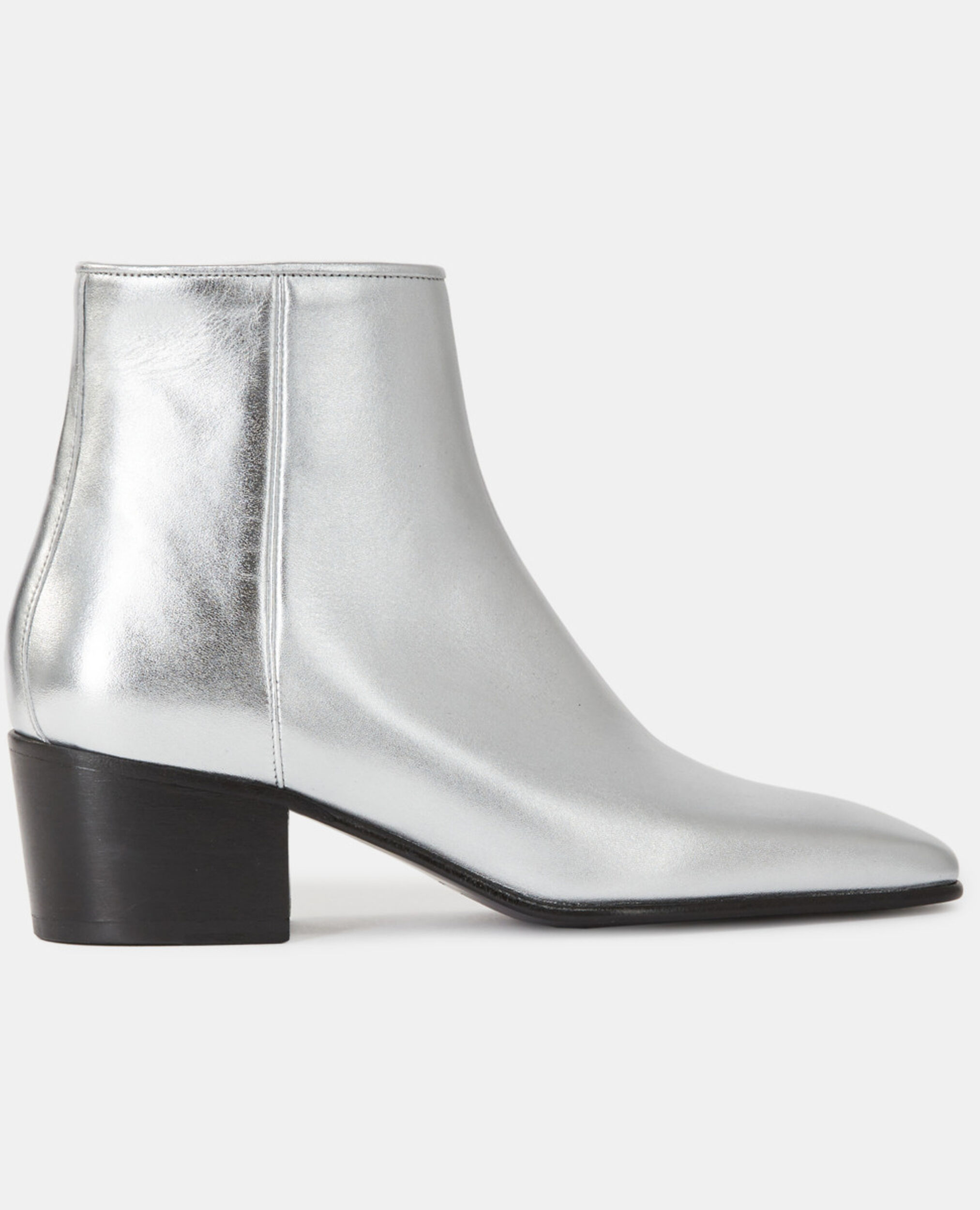 Silver leather boots, SILVER, hi-res image number null