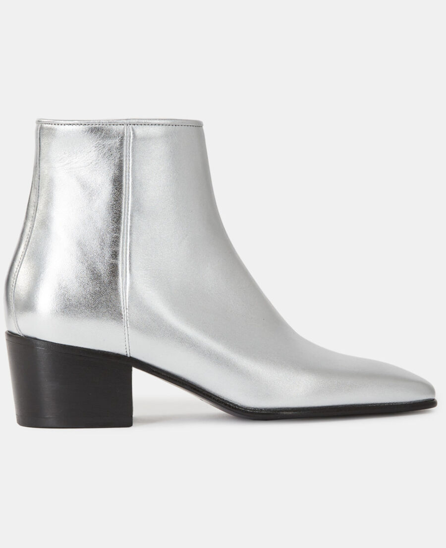 silver leather boots