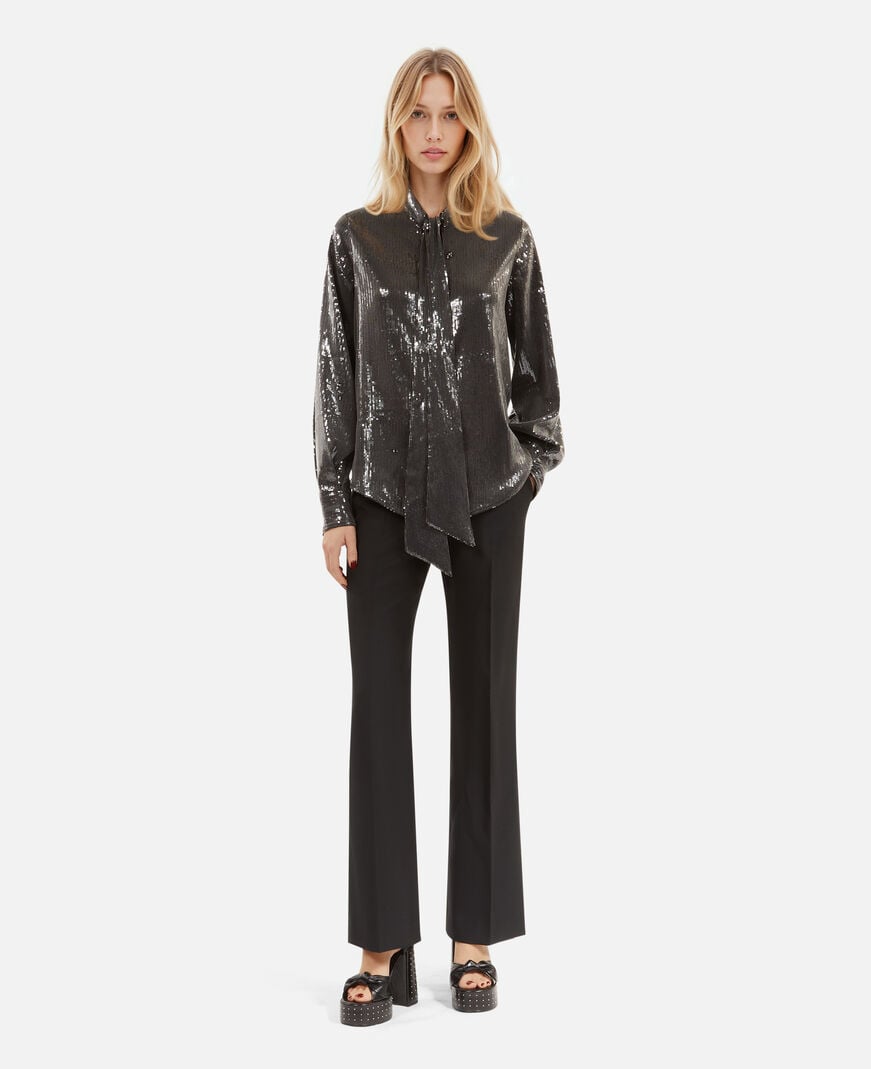 The Kooples WOMEN GREY grey sequined shirt