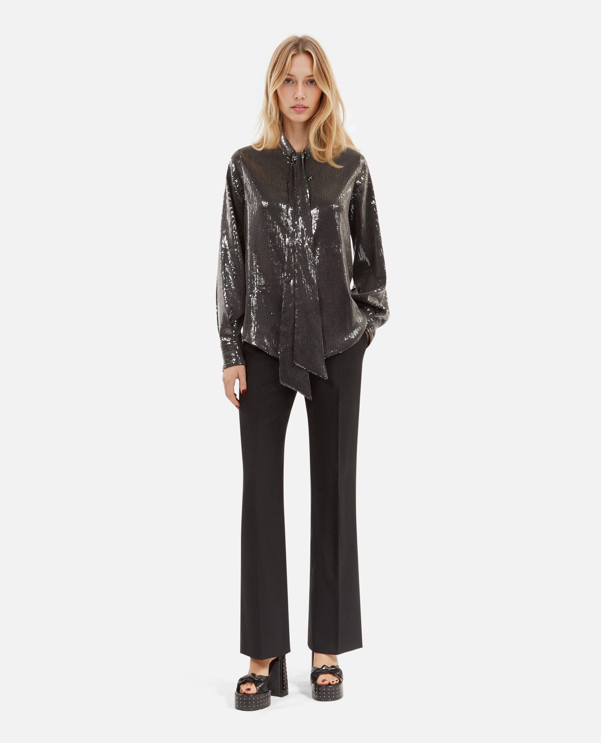 Grey sequined shirt, GREY, hi-res image number null
