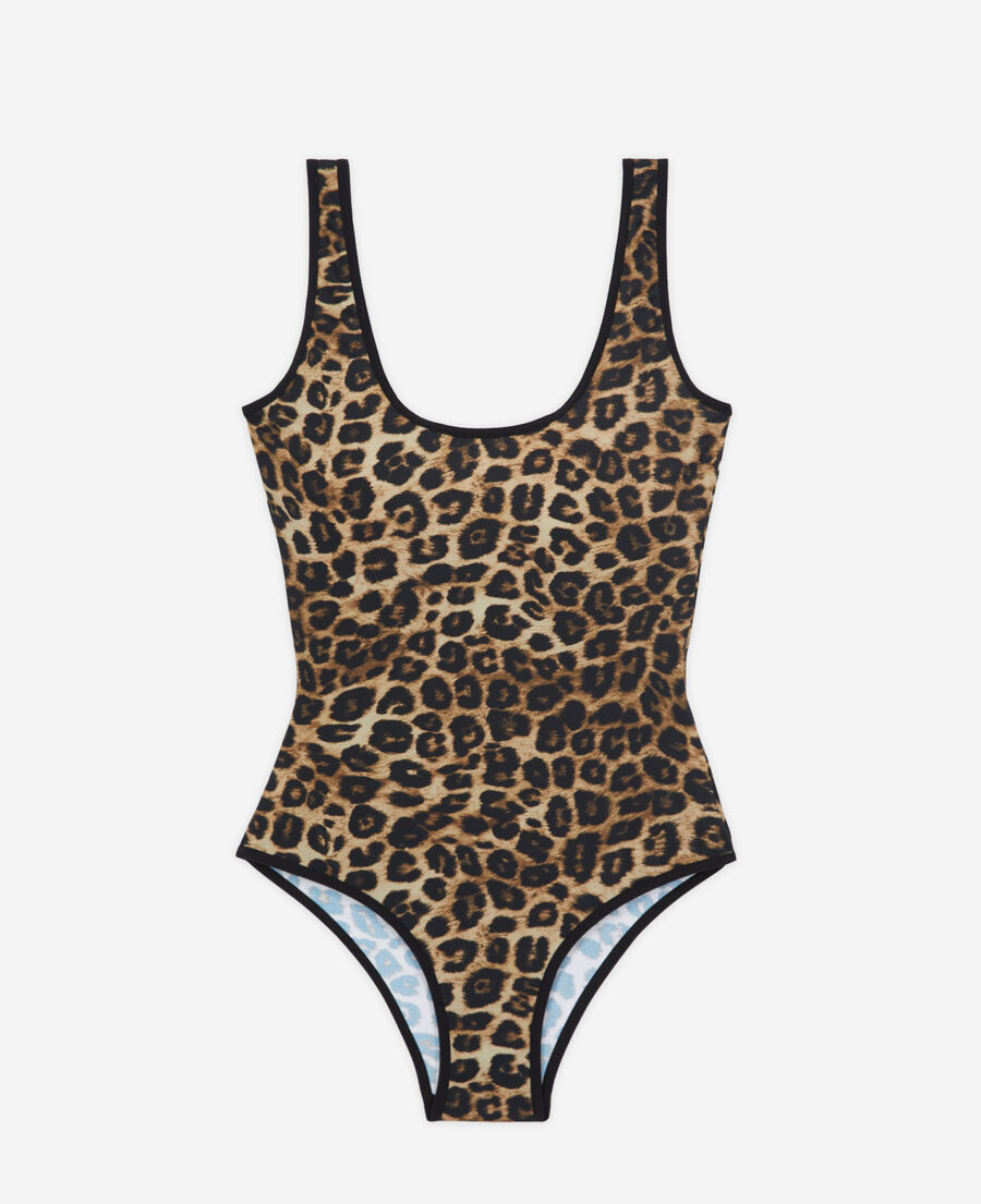 einteiliger badeanzug mit leopardenmuster 