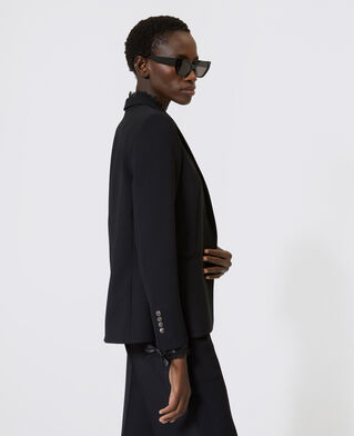 The Kooples MUJER BLACK traje de chaqueta con banda de encaje negro