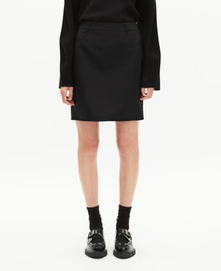 The Kooples F BLACK short skirt with black satin edges