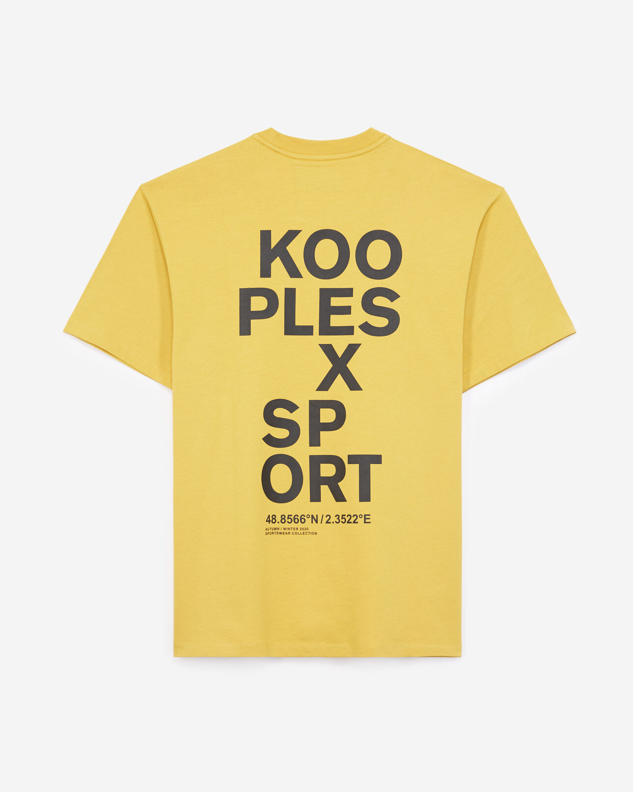 The Kooples MEN YELLOW mustard yellow t-shirt in cotton with logo