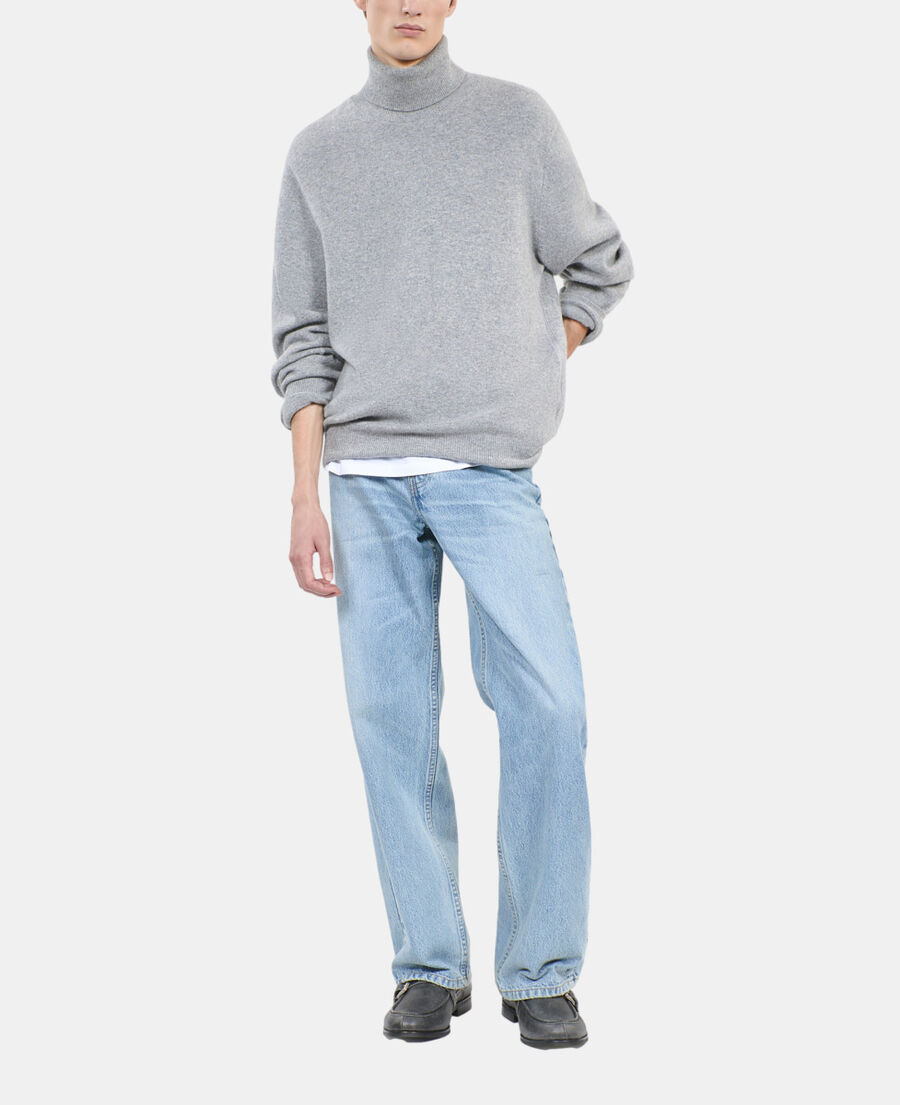The Kooples HOMME MIDDLE GREY MEL pull en cachemire gris