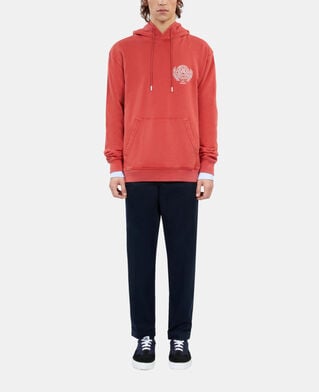 The Kooples HOMME RED BRIQUE sweatshirt avec sérigraphie rouge