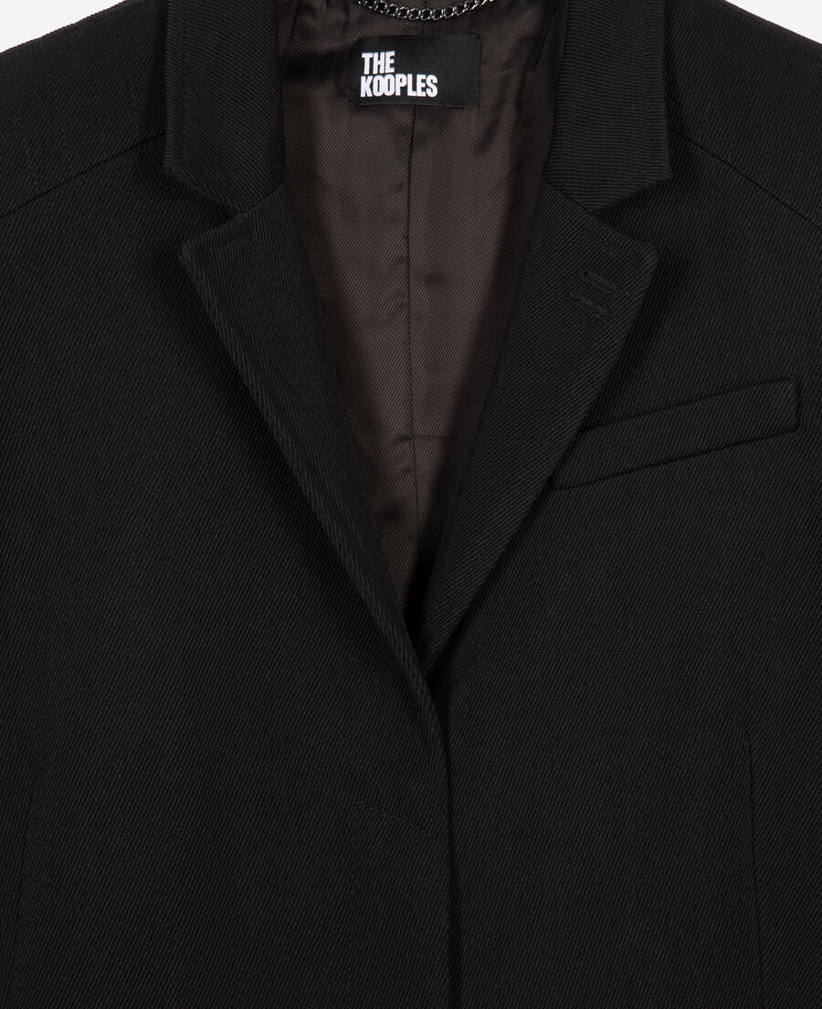 The Kooples WOMEN BLACK long black wool coat
