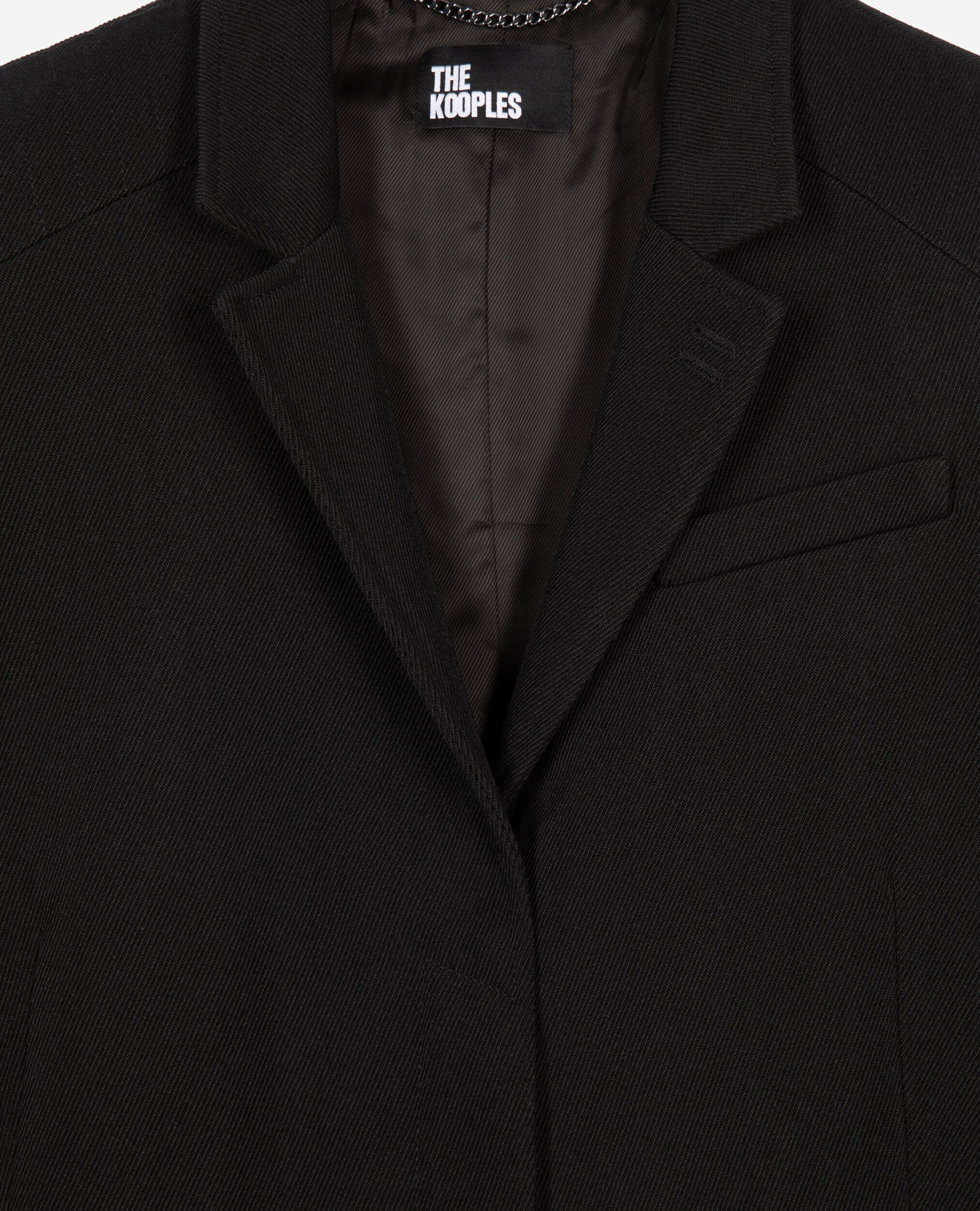 Manteau long en laine noir, BLACK, hi-res image number null