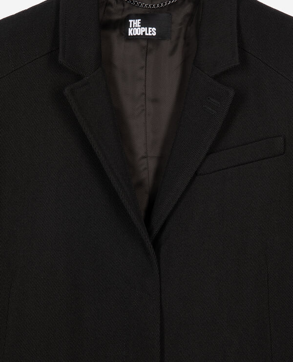 The Kooples FEMME BLACK manteau long en laine noir