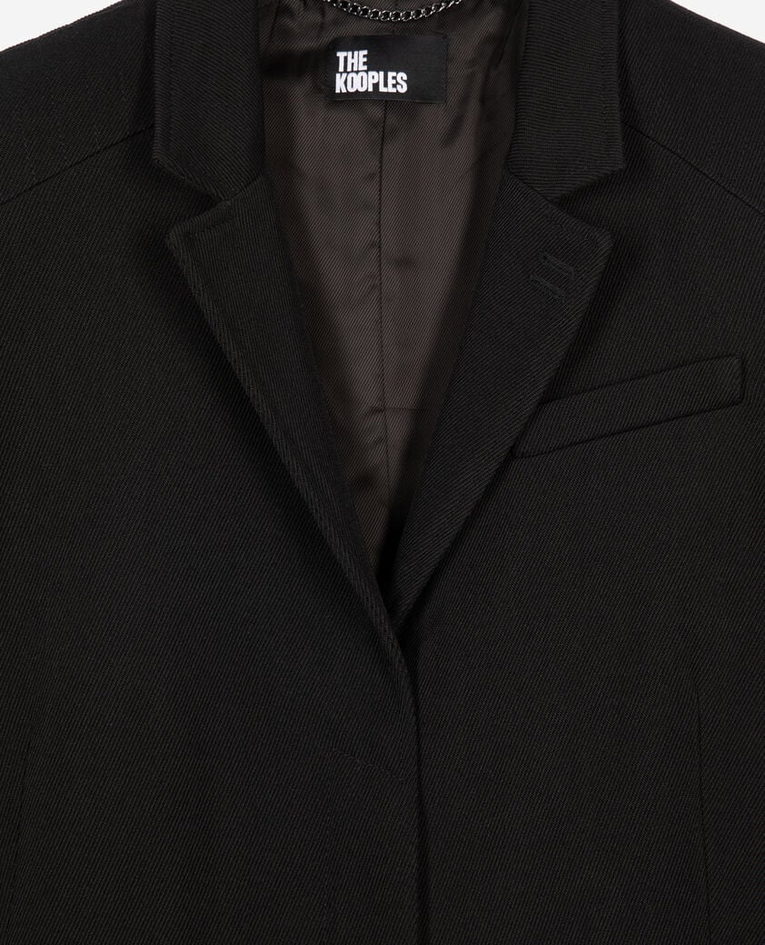 The Kooples WOMEN BLACK long black wool coat