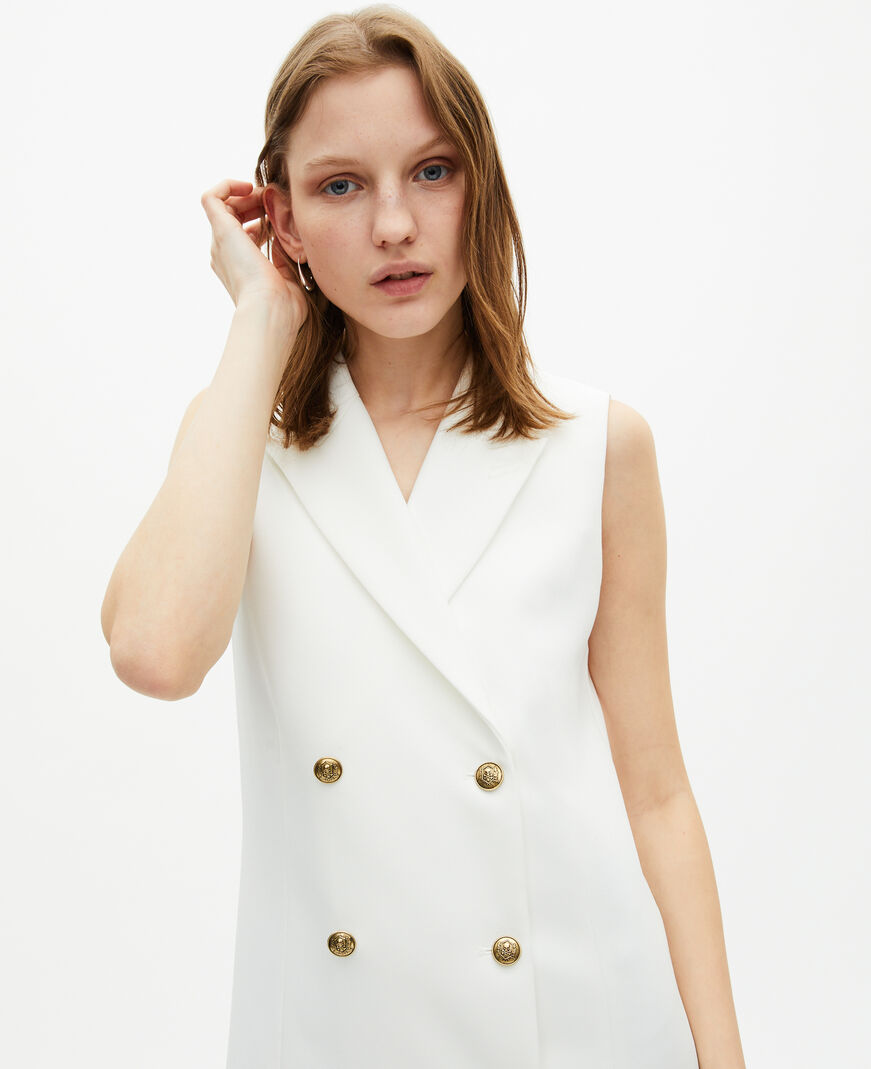 The Kooples WOMEN WHITE short tailored ecru dress
