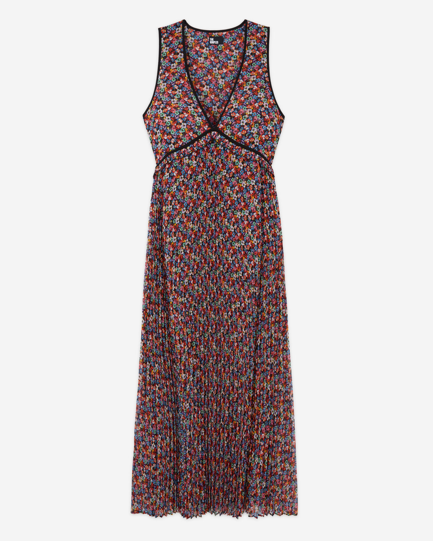 Long multicolor pleated dress, MULTICOLOR, hi-res image number null