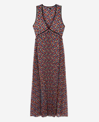 The Kooples WOMEN MULTICOLOR long multicolor pleated dress