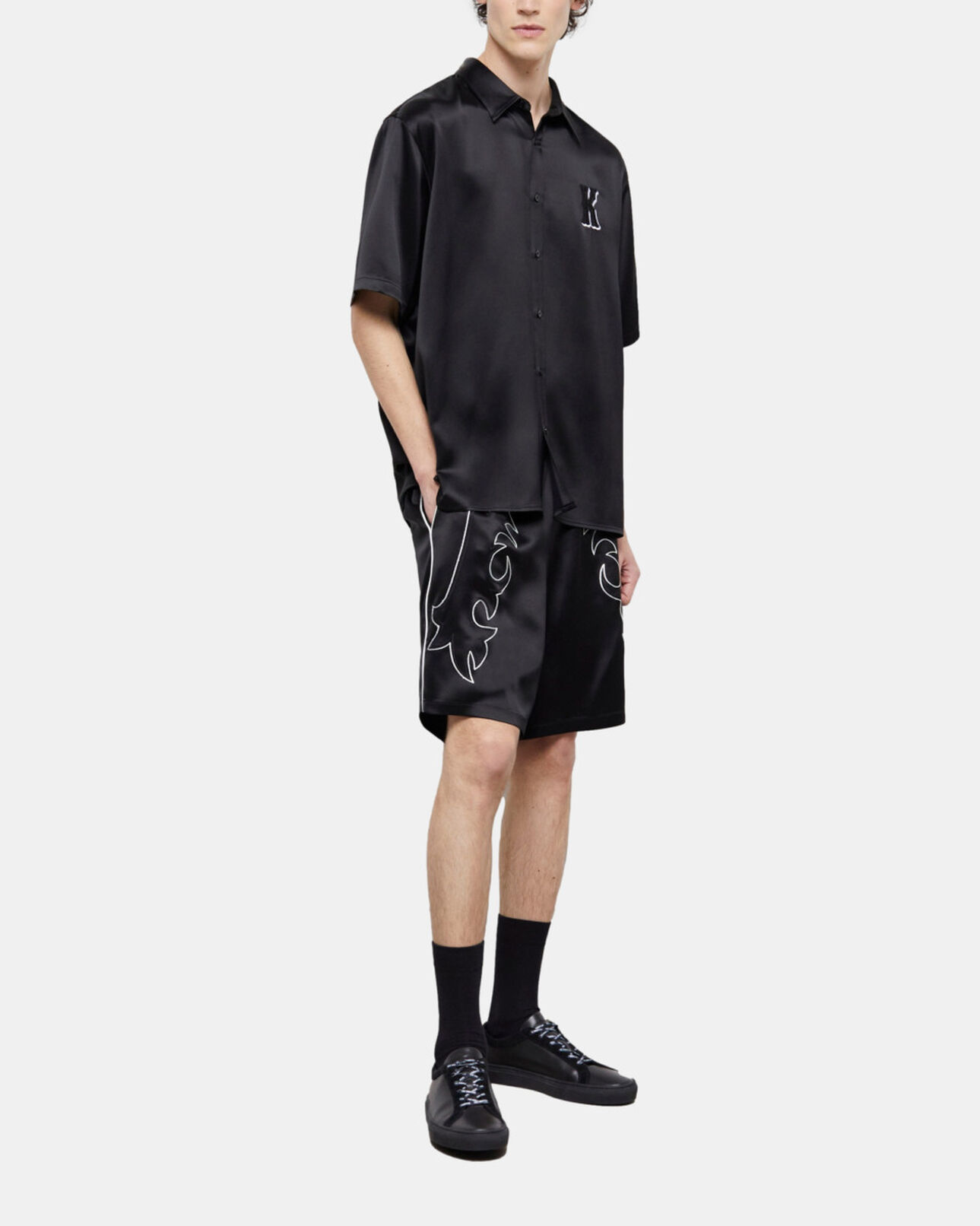 The Kooples HOMME BLACK short noir avec broderies western