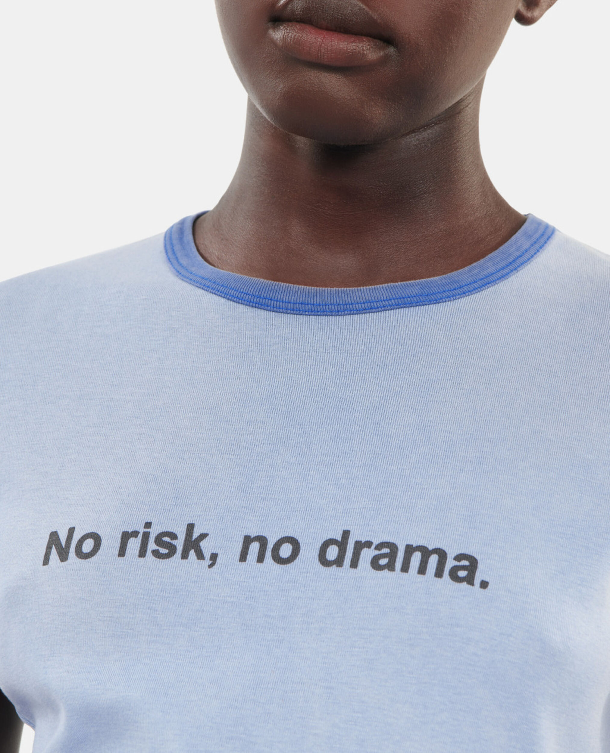T-shirt avec sérigraphie bleu, STONE BLUE, hi-res image number null