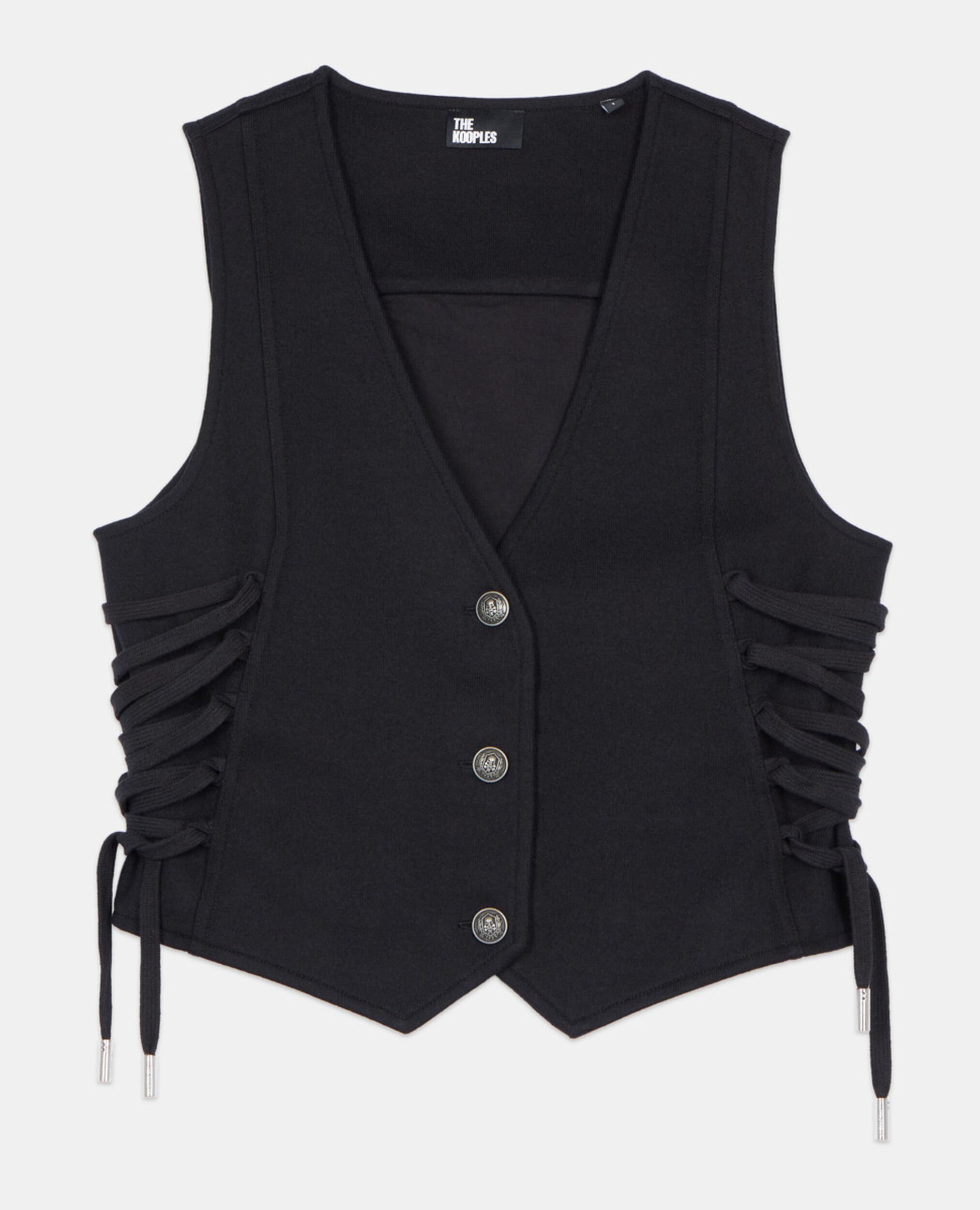 Gilet avec laçage noir, BLACK, hi-res image number null