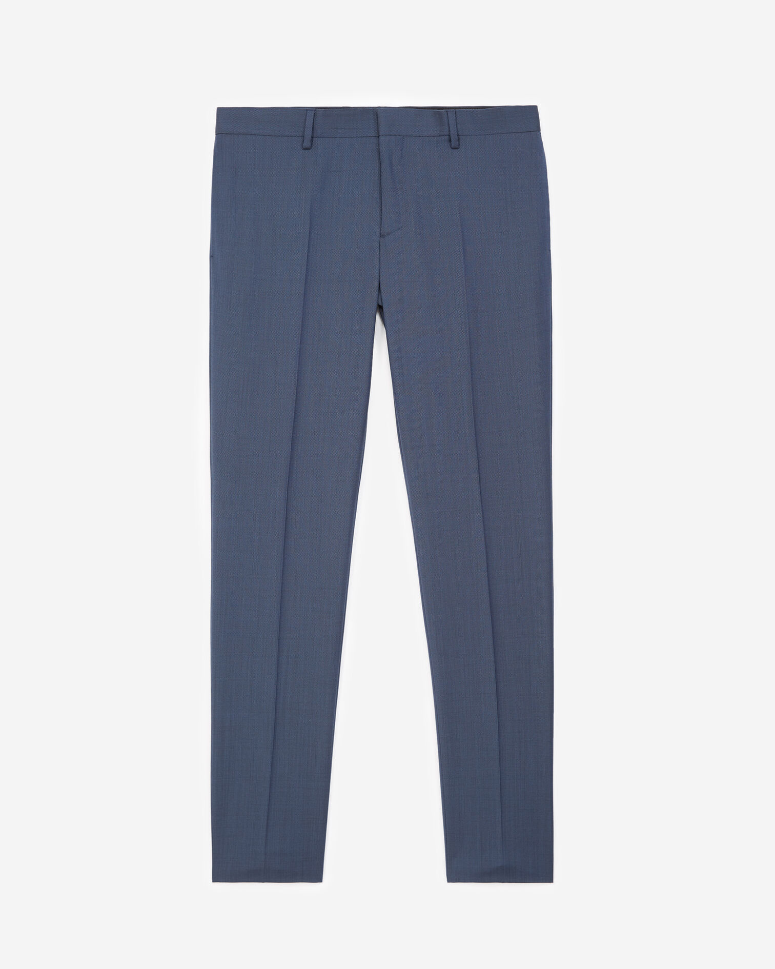 Textured wool blue suit trousers, BLUE, hi-res image number null