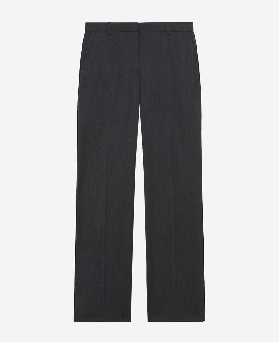 The Kooples F ANTHRACITE dark gray wool straight pants