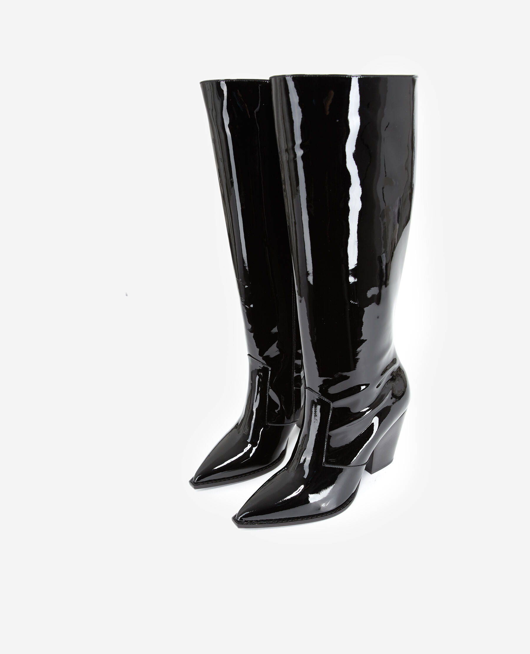 Heeled black boots in patent leather The Kooples
