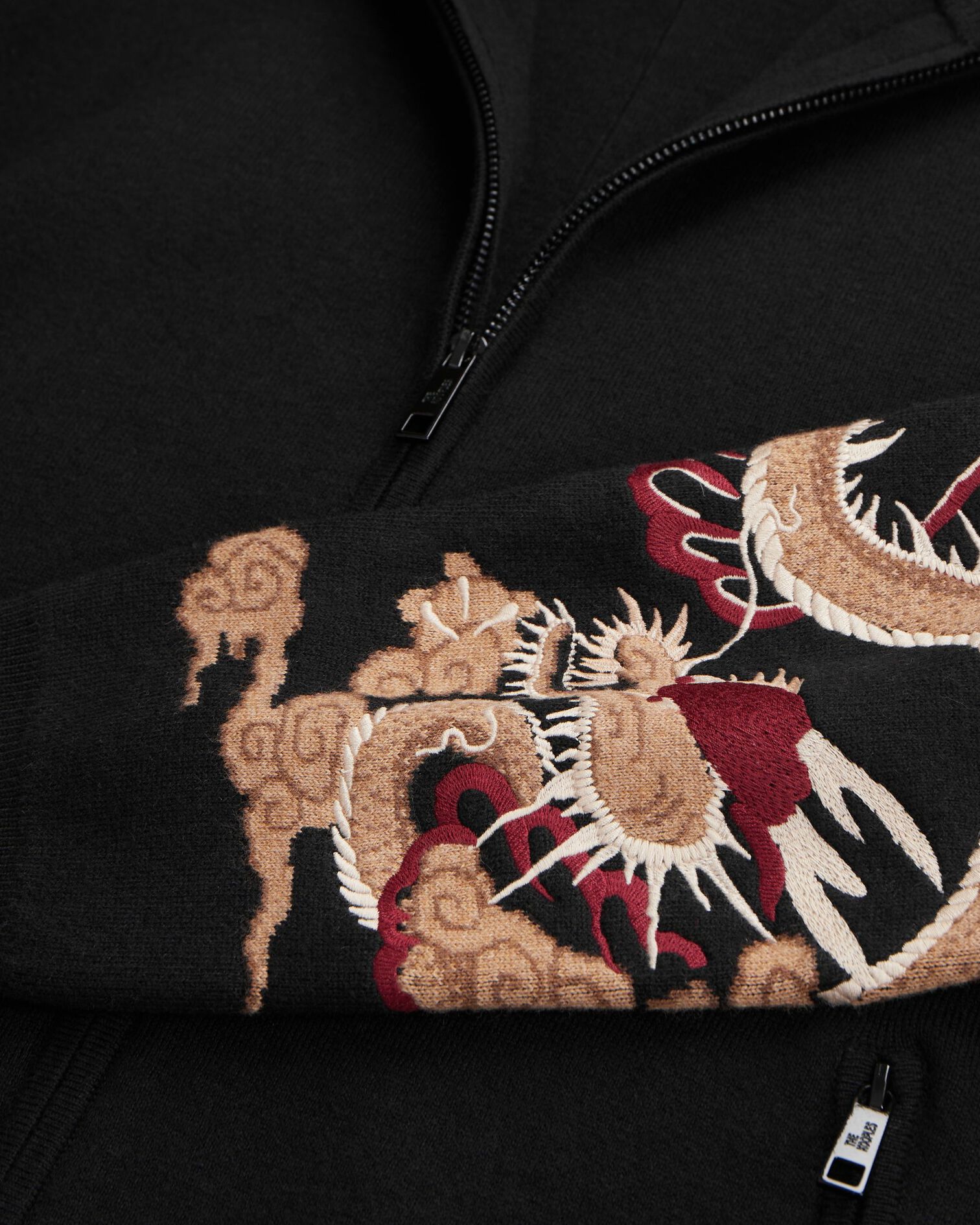 Cardigan en laine mélangée avec broderies, BLACK, hi-res image number null