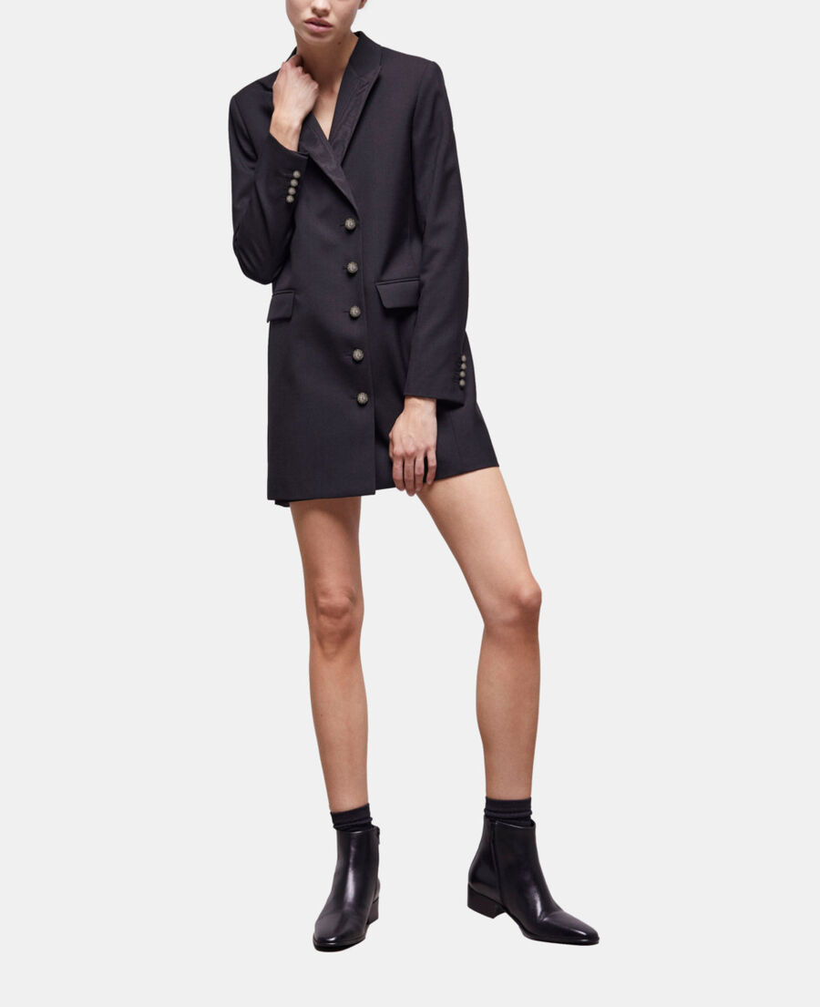 robe courte en laine noire