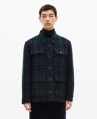 The Kooples HOMME GREEN / BLACK surchemise en tartan vert foncé