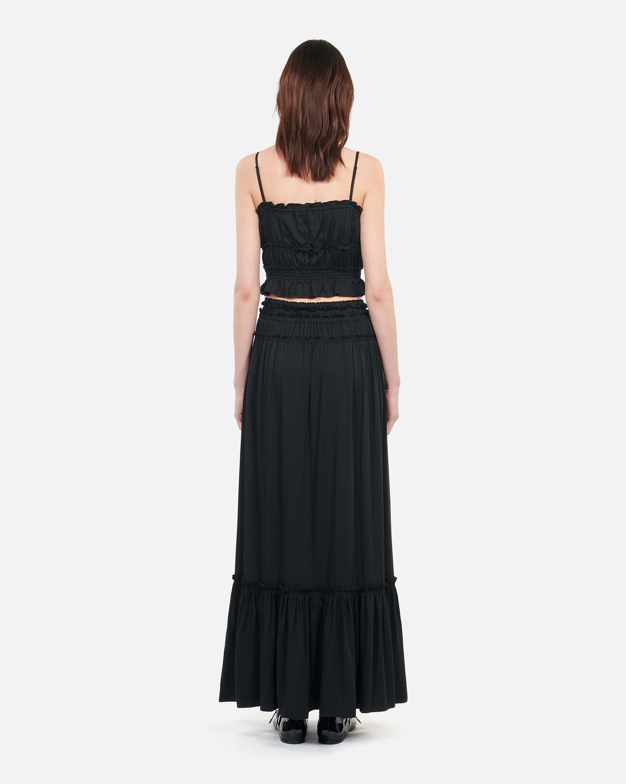 The Kooples WOMEN BLACK long black skirt with bows