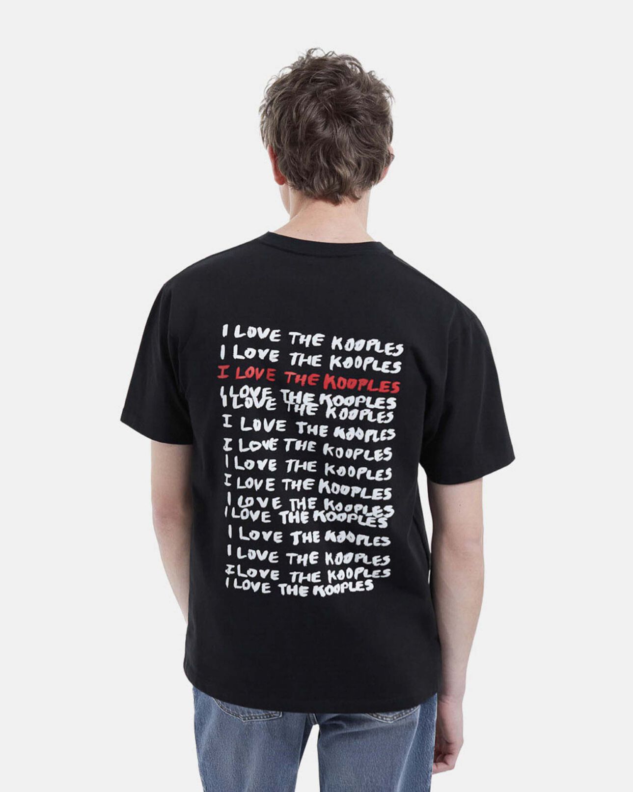 The Kooples MEN BLACK black cotton love the kooples t-shirt
