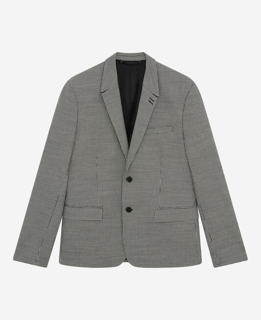 The Kooples H BLACK GREY black and white houndstooth suit jacket