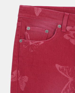 The Kooples F DARK RED butterfly print flare jeans