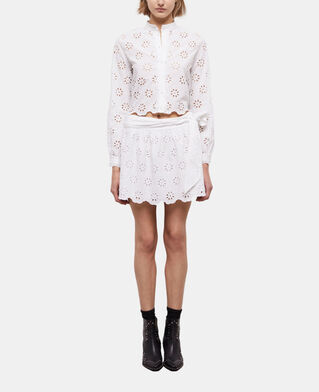 The Kooples DAMEN WHITE kurzer, weißer rock mit englischer stickerei