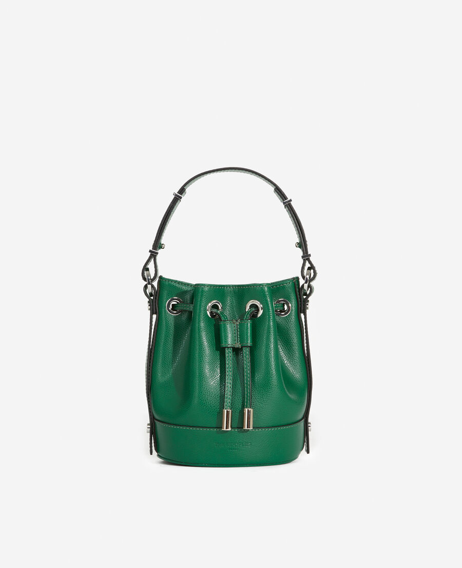 small tina bag in green grained leather
