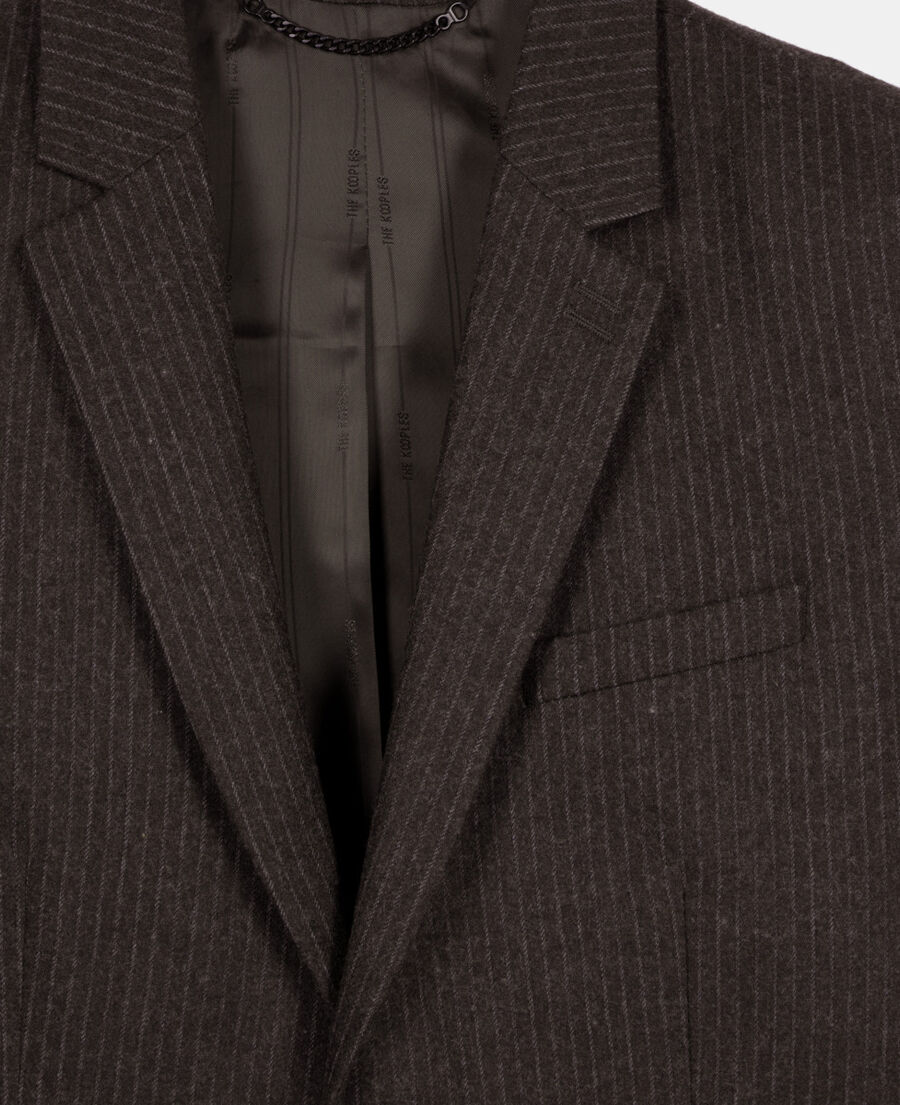 The Kooples MEN BROWN brown pinstripe suit jacket