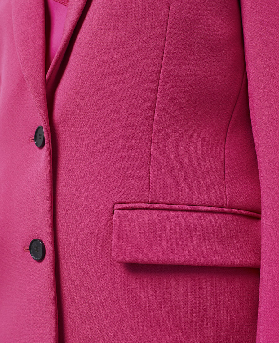 veste tailleur rose en crêpe
