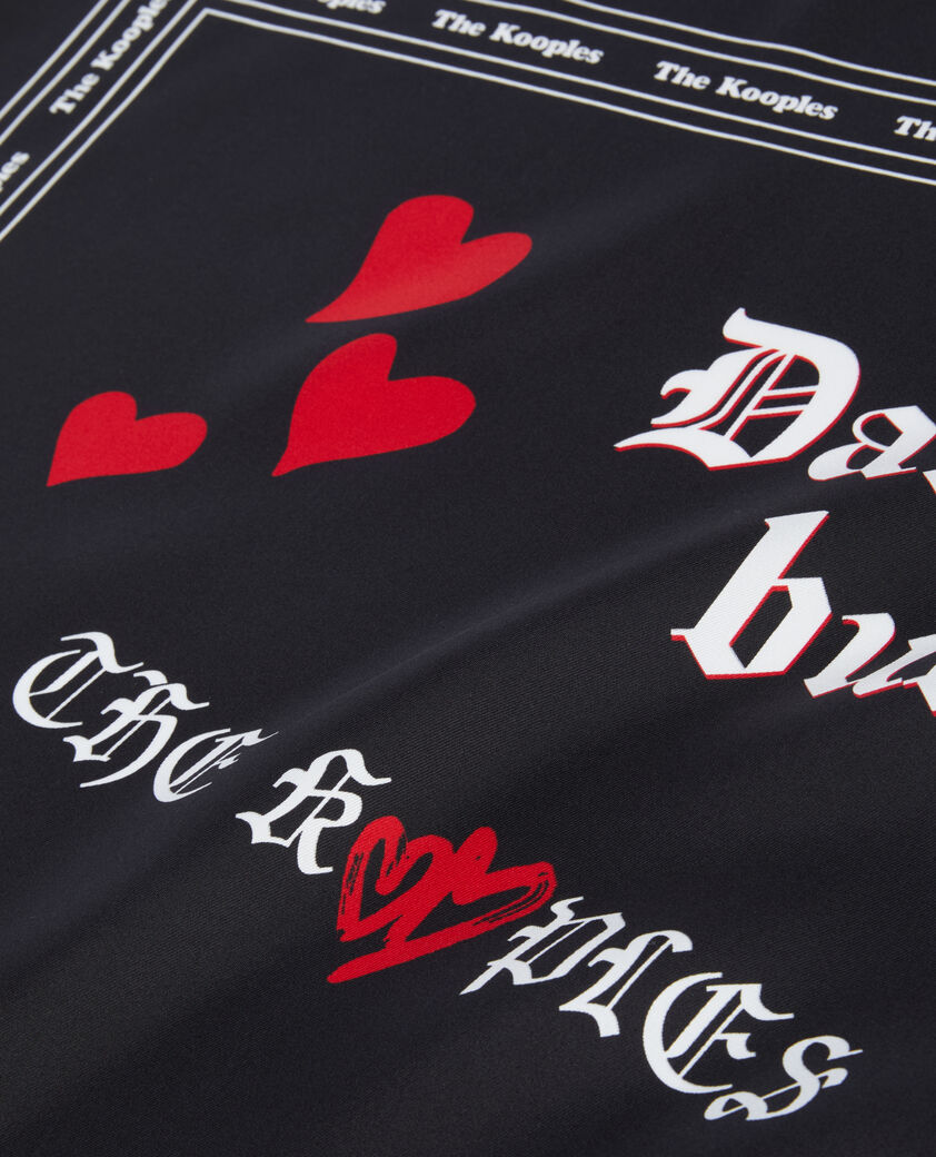 The Kooples WOMEN BLACK women's printed silk scarf