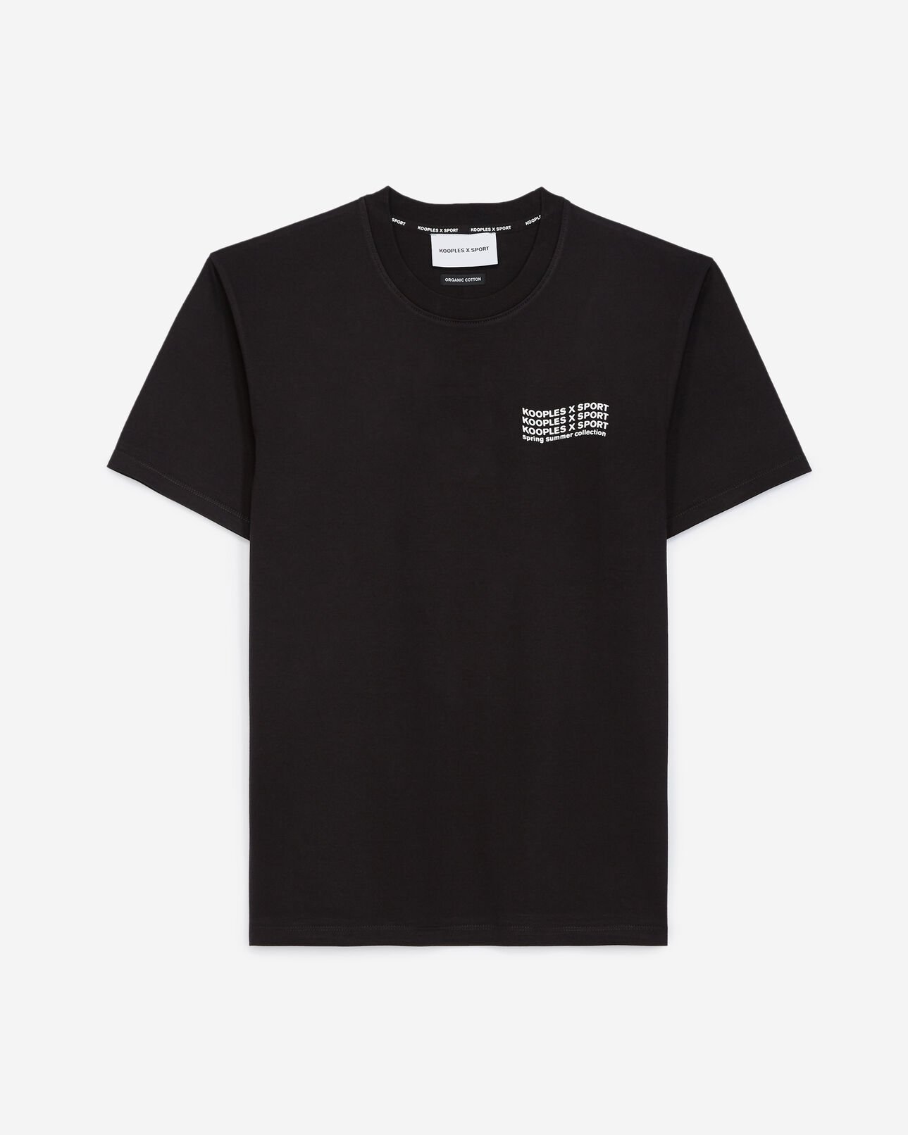 The Kooples MEN BLACK black cotton t-shirt with logo trio