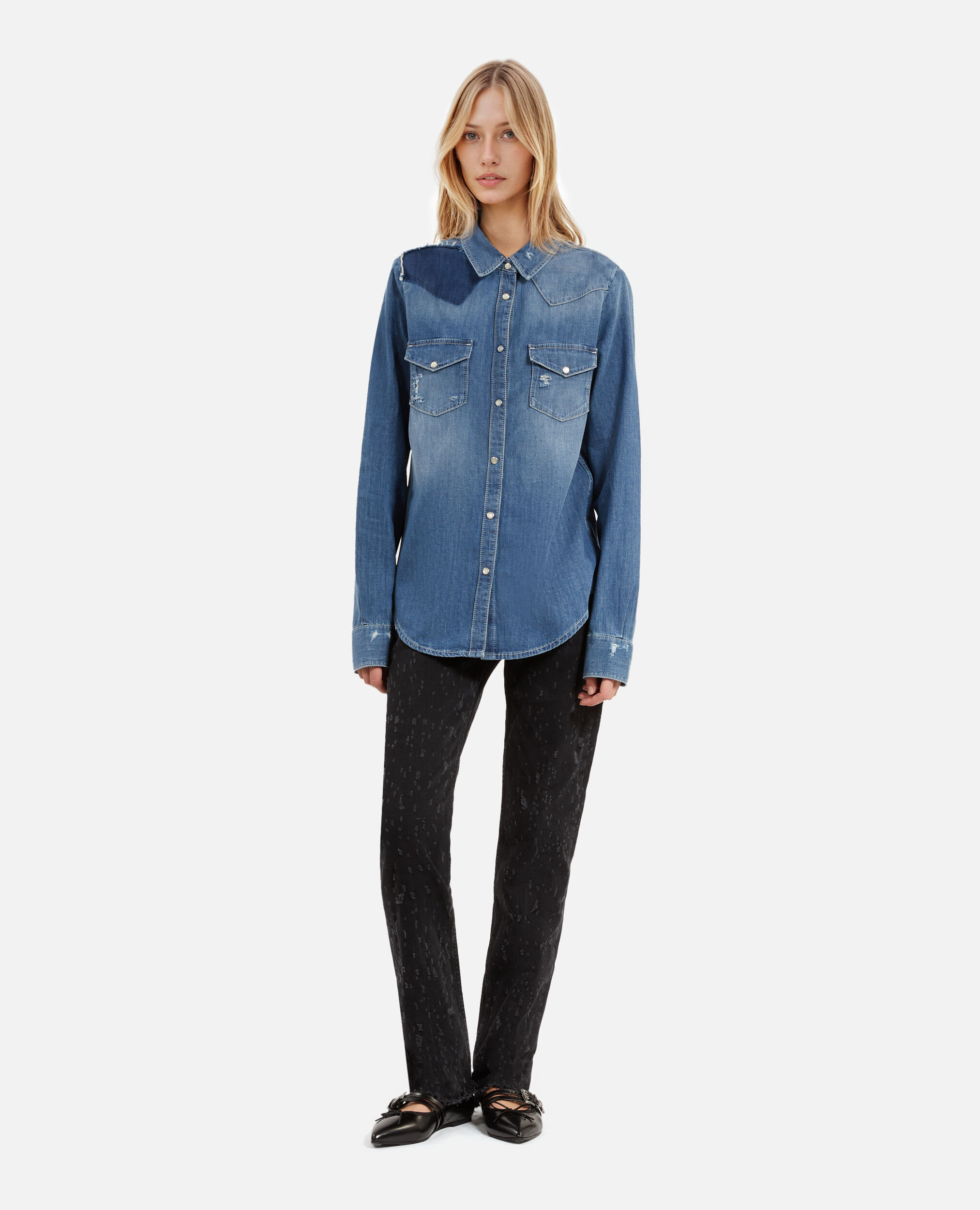 Chemise en denim bleue, USED, hi-res image number null