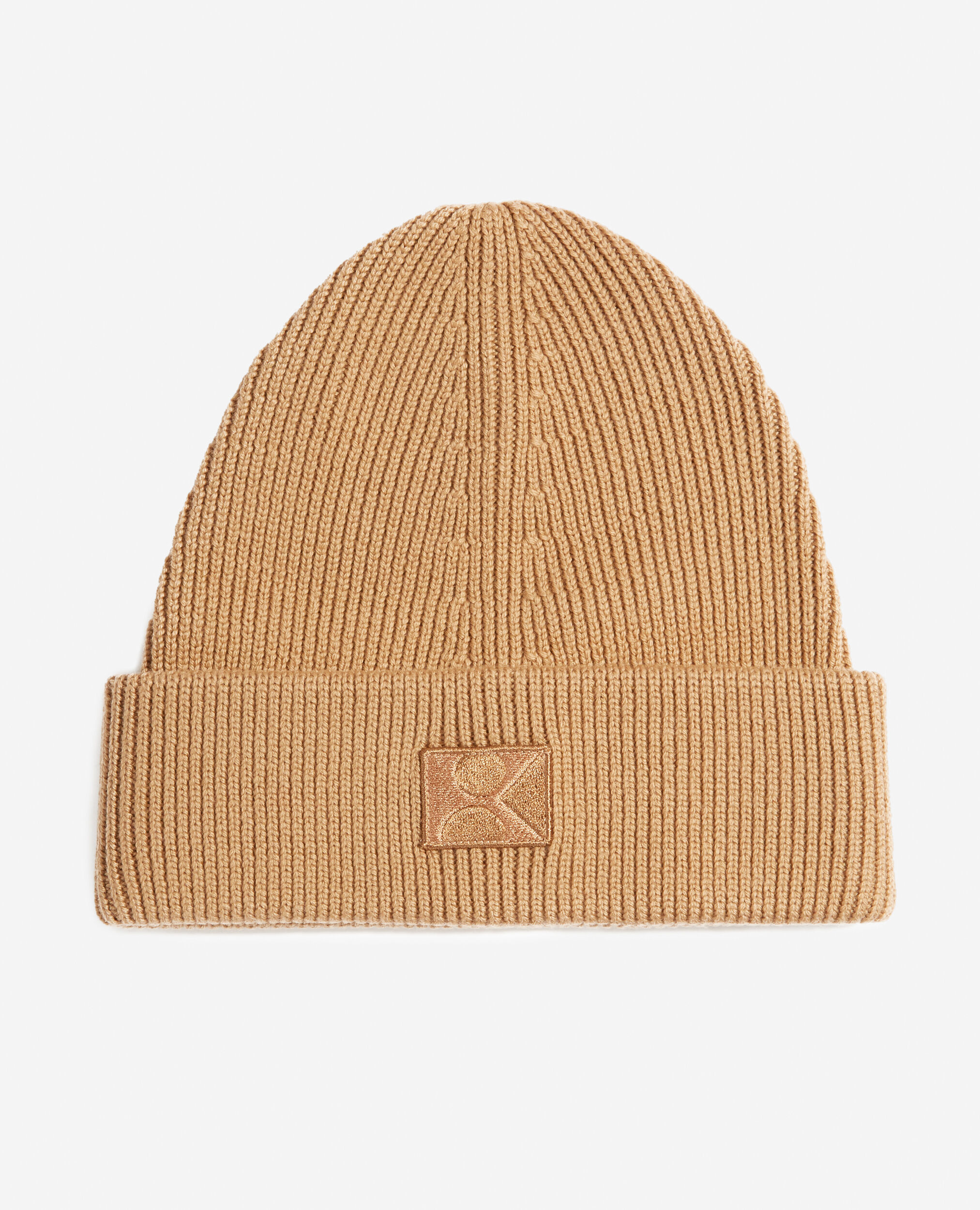 Gorro lana camel XL parche bordado K, CAMEL, hi-res image number null
